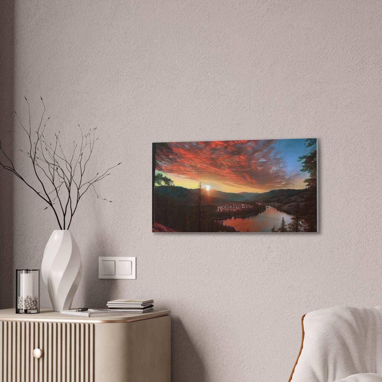 Scenic Canvas Wall Art, Colorful Landscape Print, Nature Decor, Home Wall Hanging, Sunset Photography