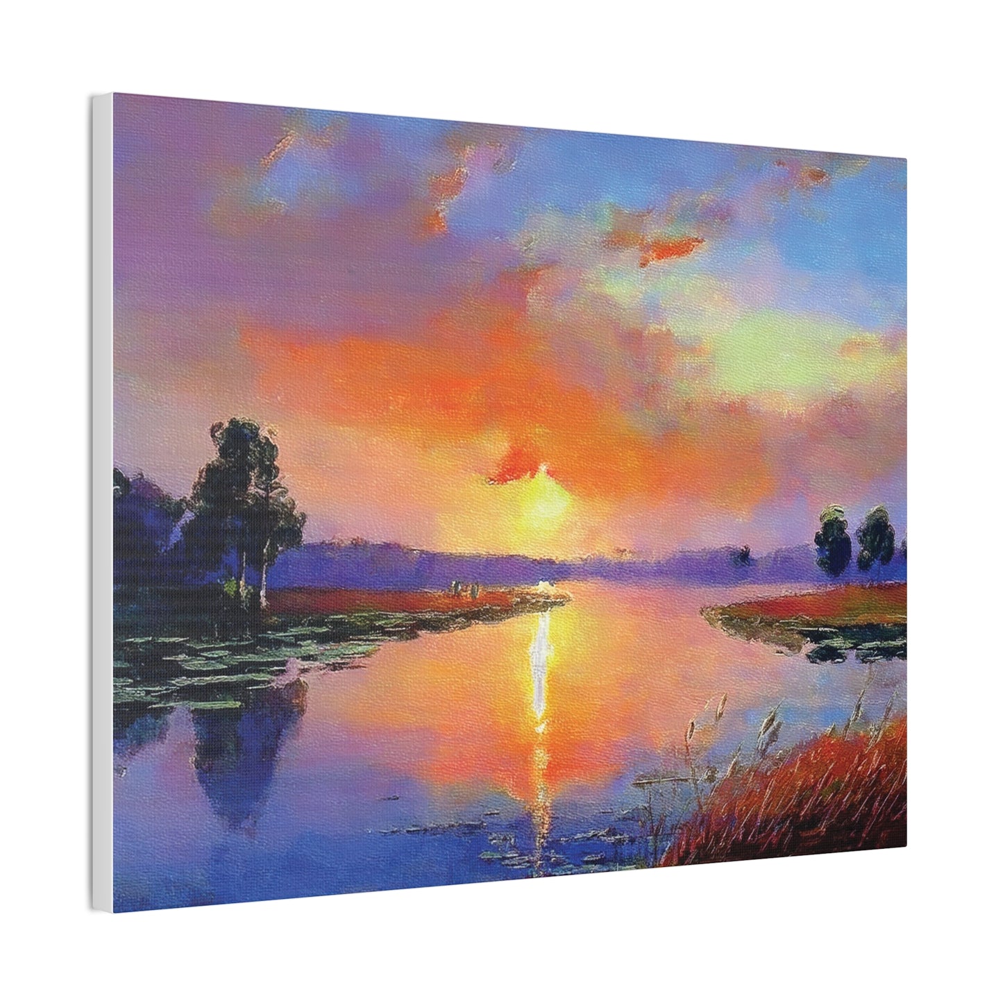 Serene Sunset Canvas Art, Landscape Wall Decor, Nature Lover Gift, Home Wall Art, Tranquil Landscape Painting