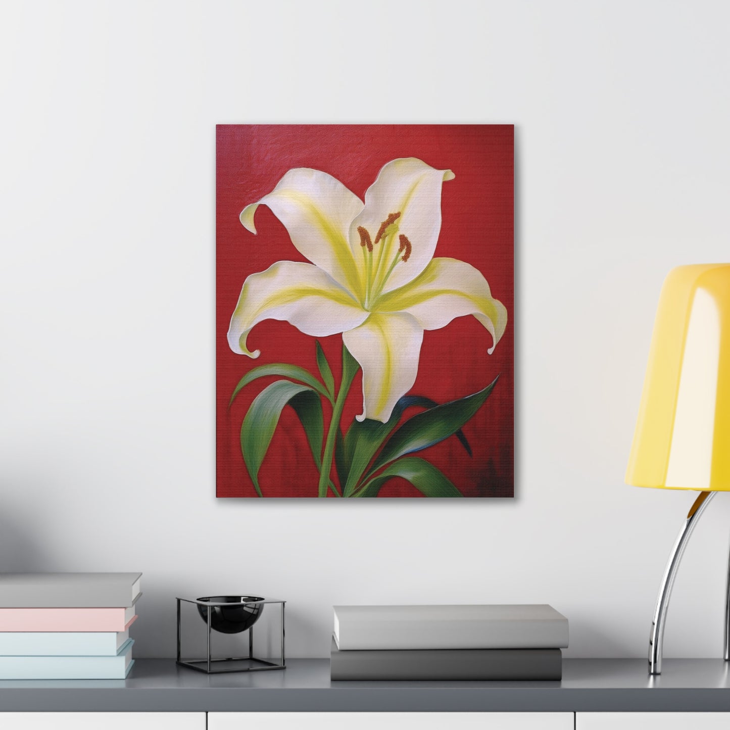 Elegant Floral Canvas Wall Art with Lily Design, Home Decor, Gift for Garden Lovers, Canvas Print, Spring Decor, Nature Wall Art