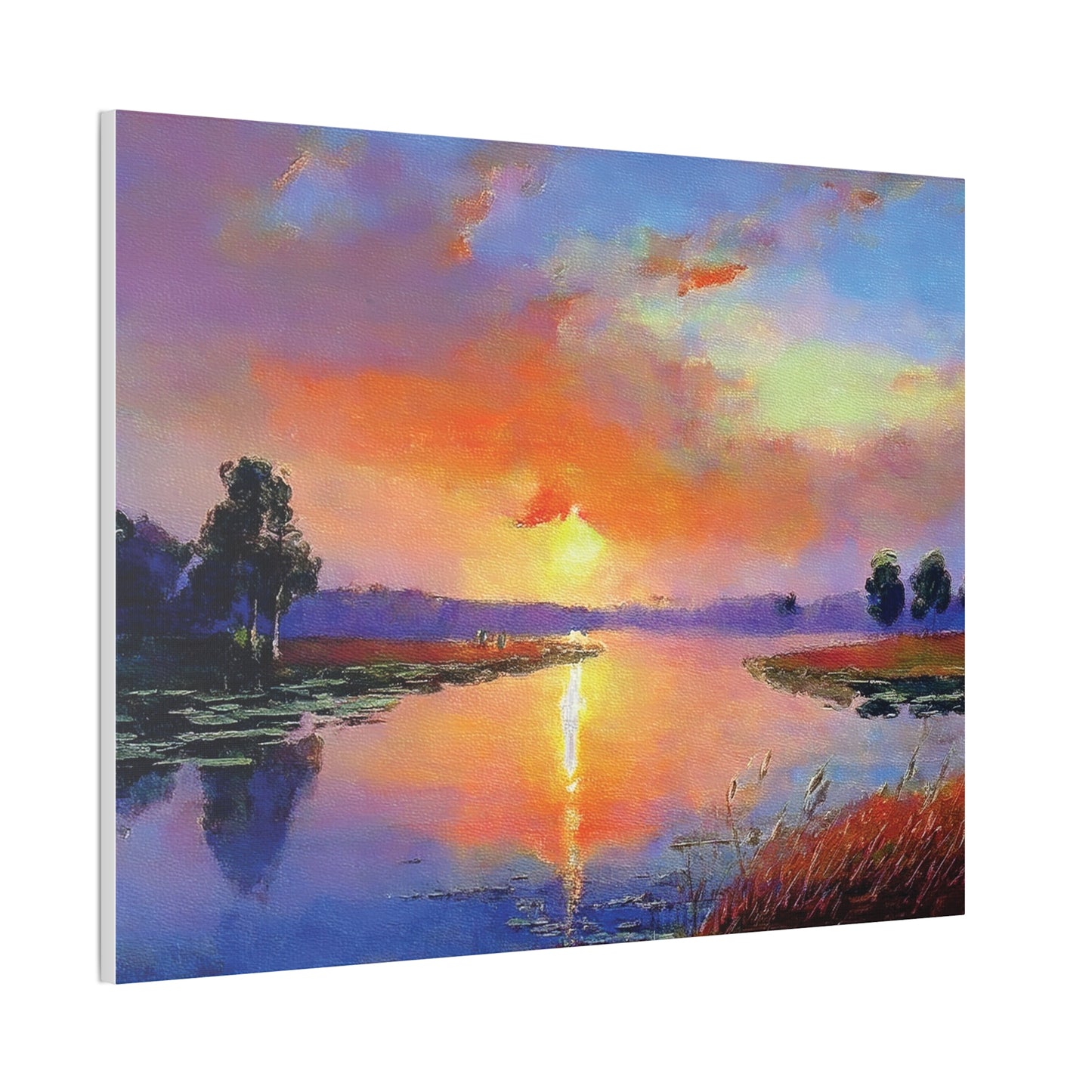 Serene Sunset Canvas Art, Landscape Wall Decor, Nature Lover Gift, Home Wall Art, Tranquil Landscape Painting