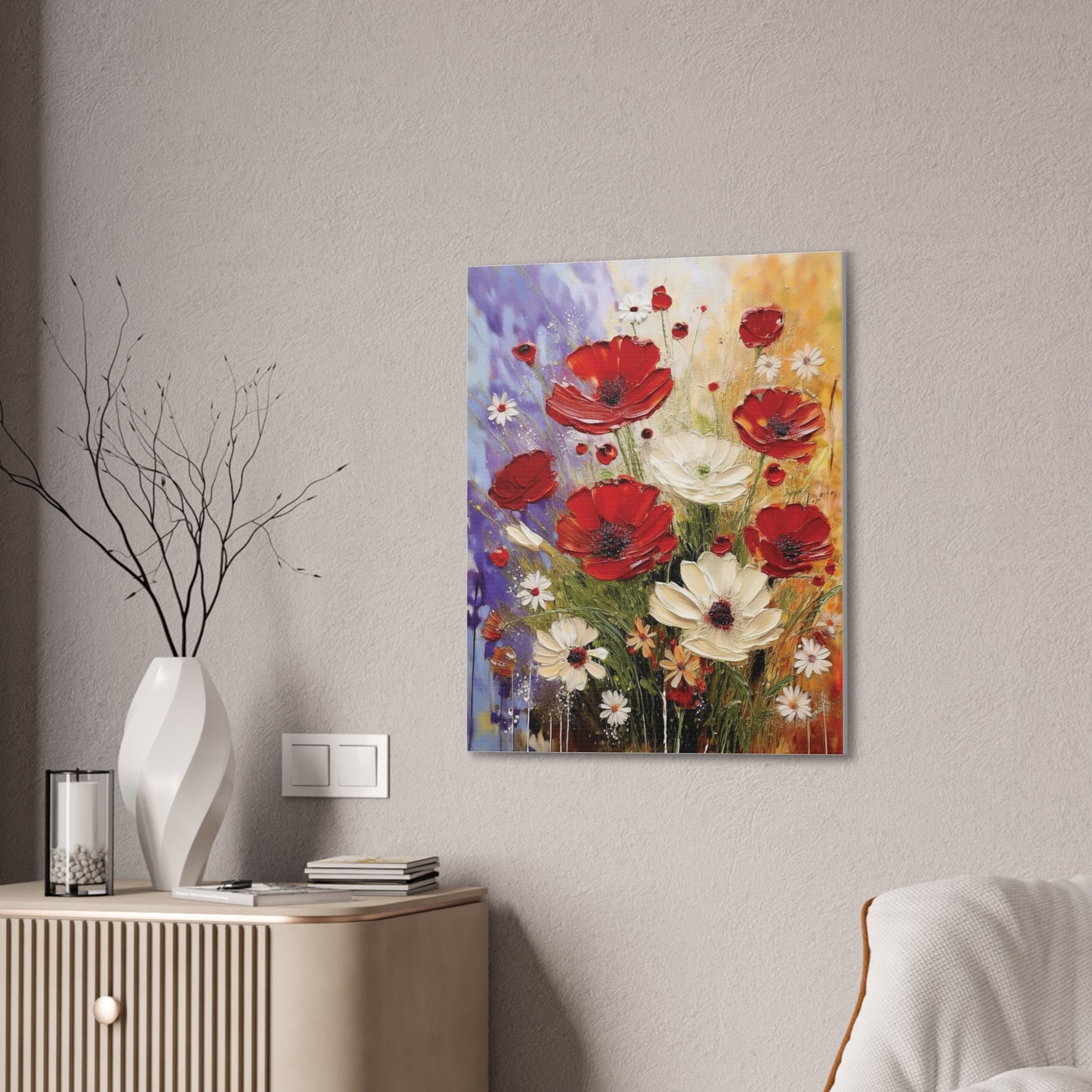 Floral Canvas Wall Art, Home Decor, Flower Painting, Gift for Her, Living Room Decor, Canvas Prints
