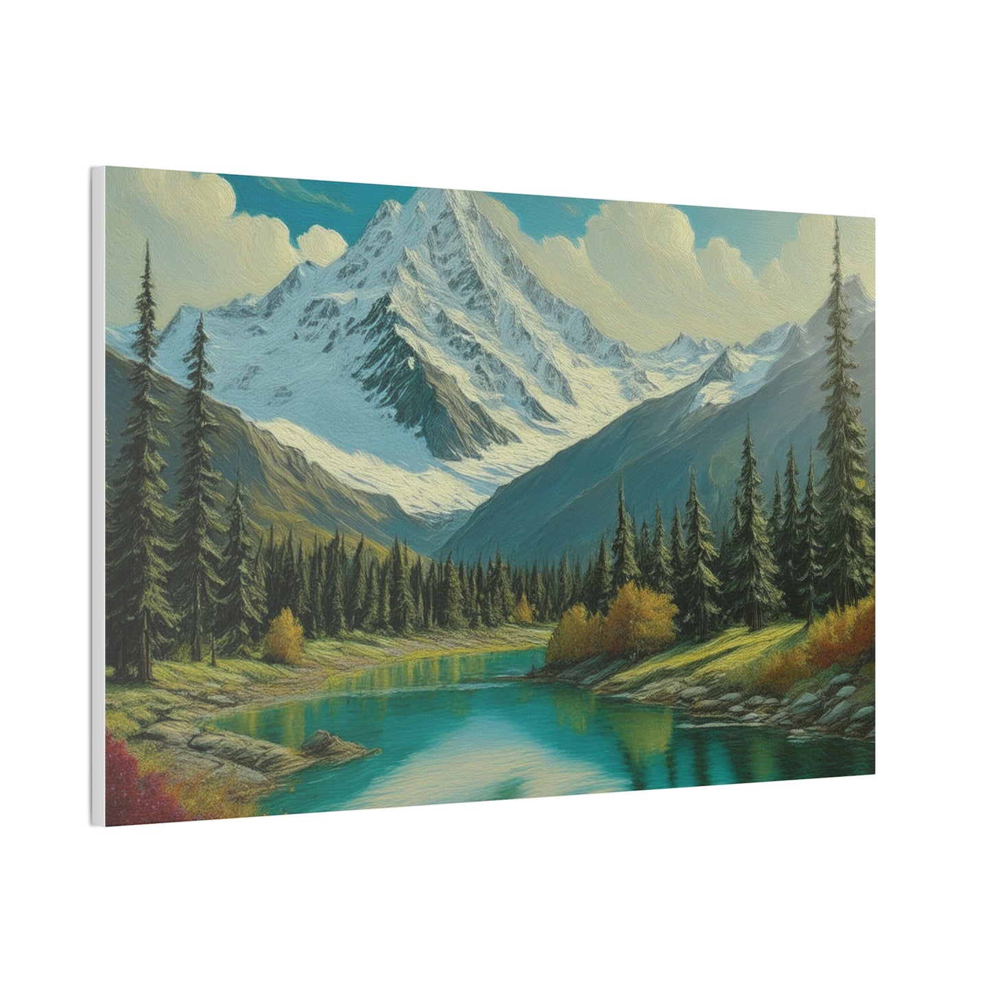 Majestic Mountain Canvas Art Print, Nature Wall Decor, Scenic Landscape Painting, Home Office Wall Art, Gift for Nature Lovers