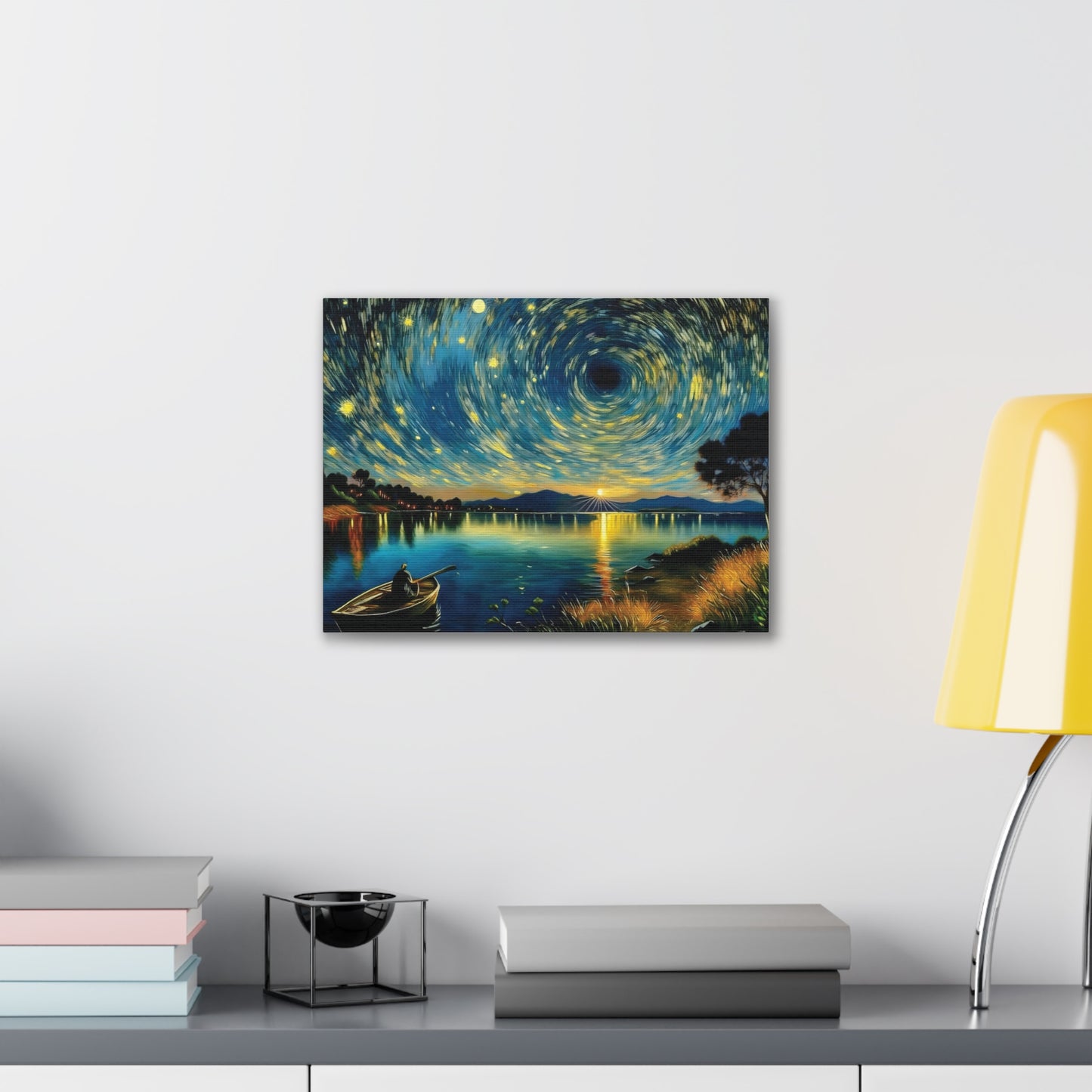 Starry Night Canvas Art - Stunning Wall Decor, Perfect Gift for Home, Office, Art Lovers, Night Sky, Space Enthusiasts