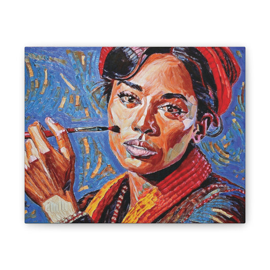 Artistic Canvas Print, Colorful Portrait, Home Decor, Gift for Art Lovers, Wall Art, Unique Artwork