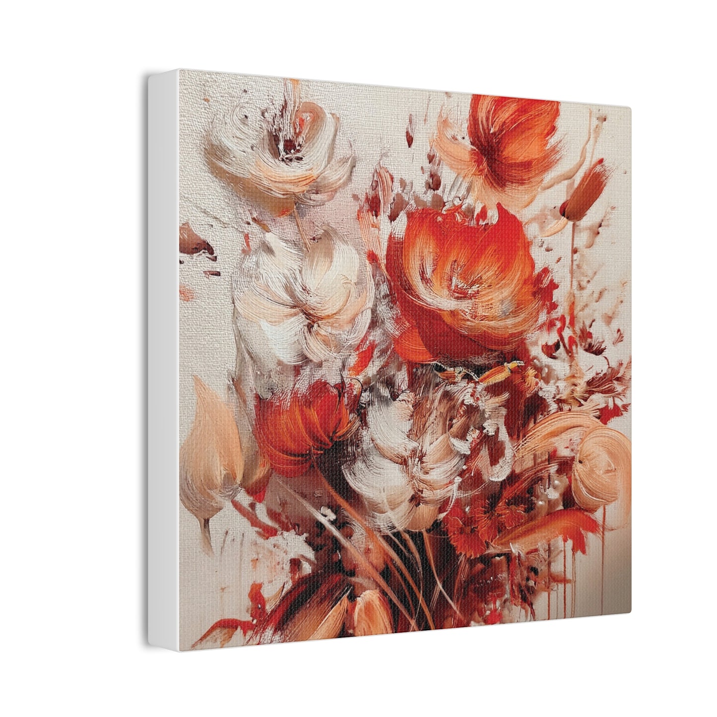 Floral Canvas Wall Art, Vibrant Flower Artwork, Home Decor, Living Room Decor, Gift for Her, Boho Chic Wall Hanging