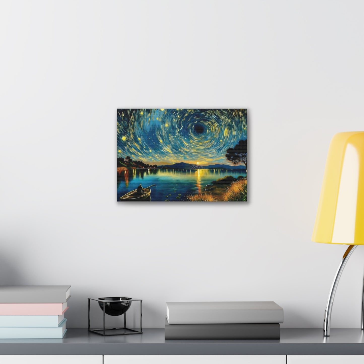 Starry Night Canvas Art - Stunning Wall Decor, Perfect Gift for Home, Office, Art Lovers, Night Sky, Space Enthusiasts