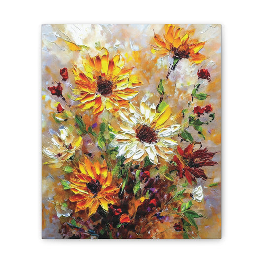 Floral Canvas Art Print, Vibrant Flower Wall Decor, Home Decoration, Gift for Garden Lovers, Brighten Your Space