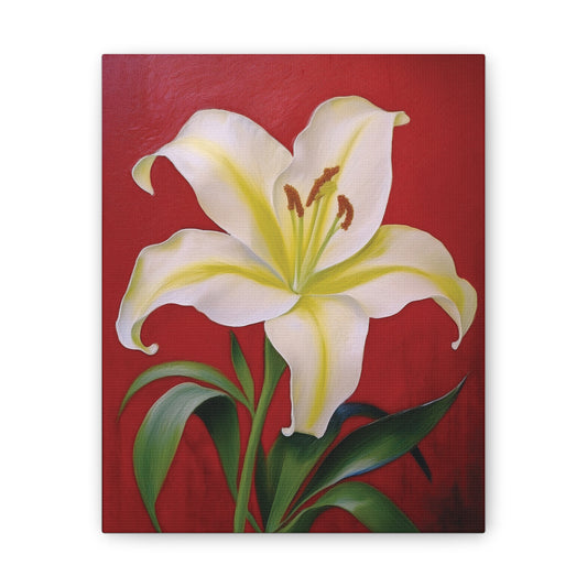 Elegant Floral Canvas Wall Art with Lily Design, Home Decor, Gift for Garden Lovers, Canvas Print, Spring Decor, Nature Wall Art