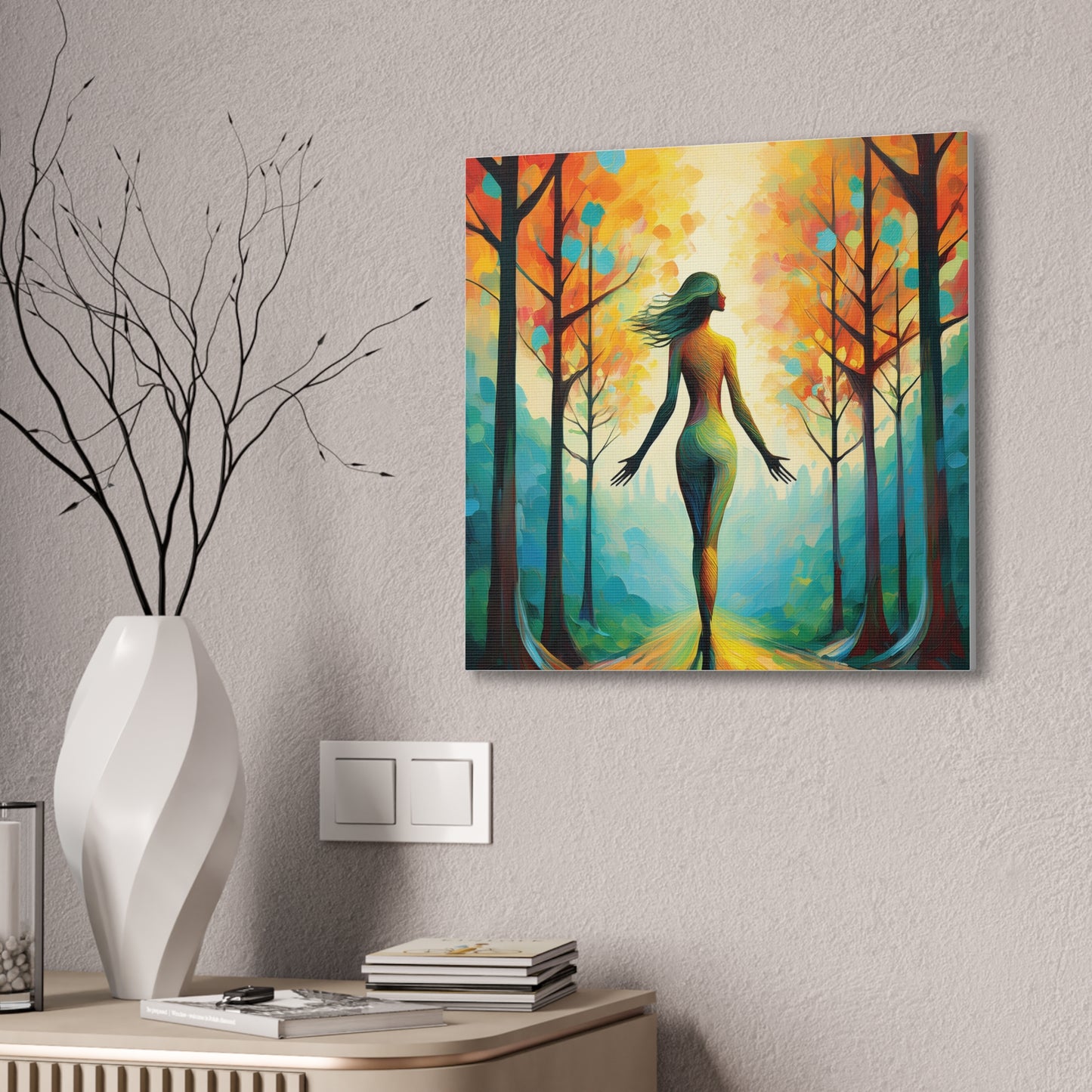 Whimsical Tree Path Canvas Print, Home Decor, Wall Art, Gift for Nature Lovers, Autumn Decor, Inspirational Artwork