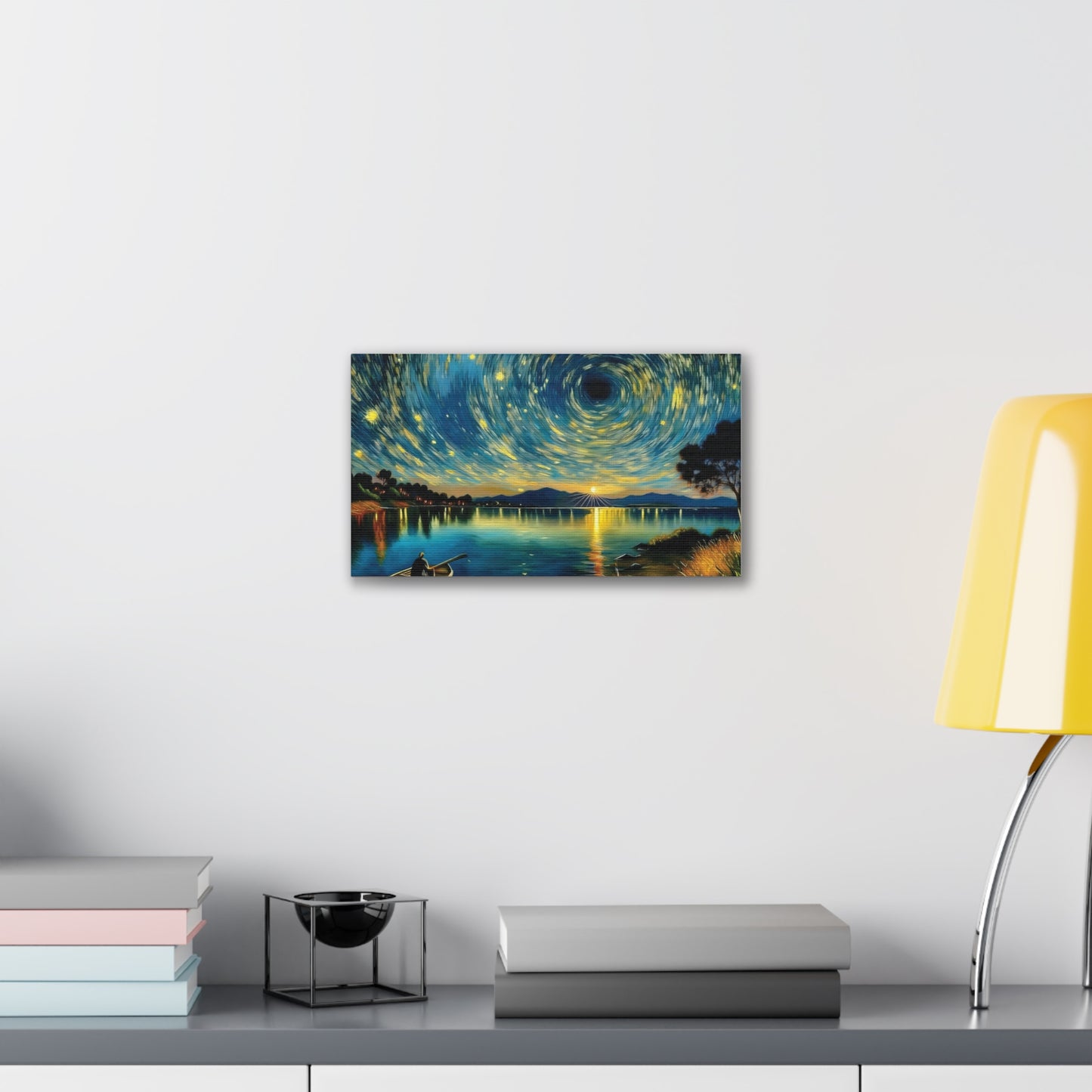 Starry Night Canvas Art - Stunning Wall Decor, Perfect Gift for Home, Office, Art Lovers, Night Sky, Space Enthusiasts