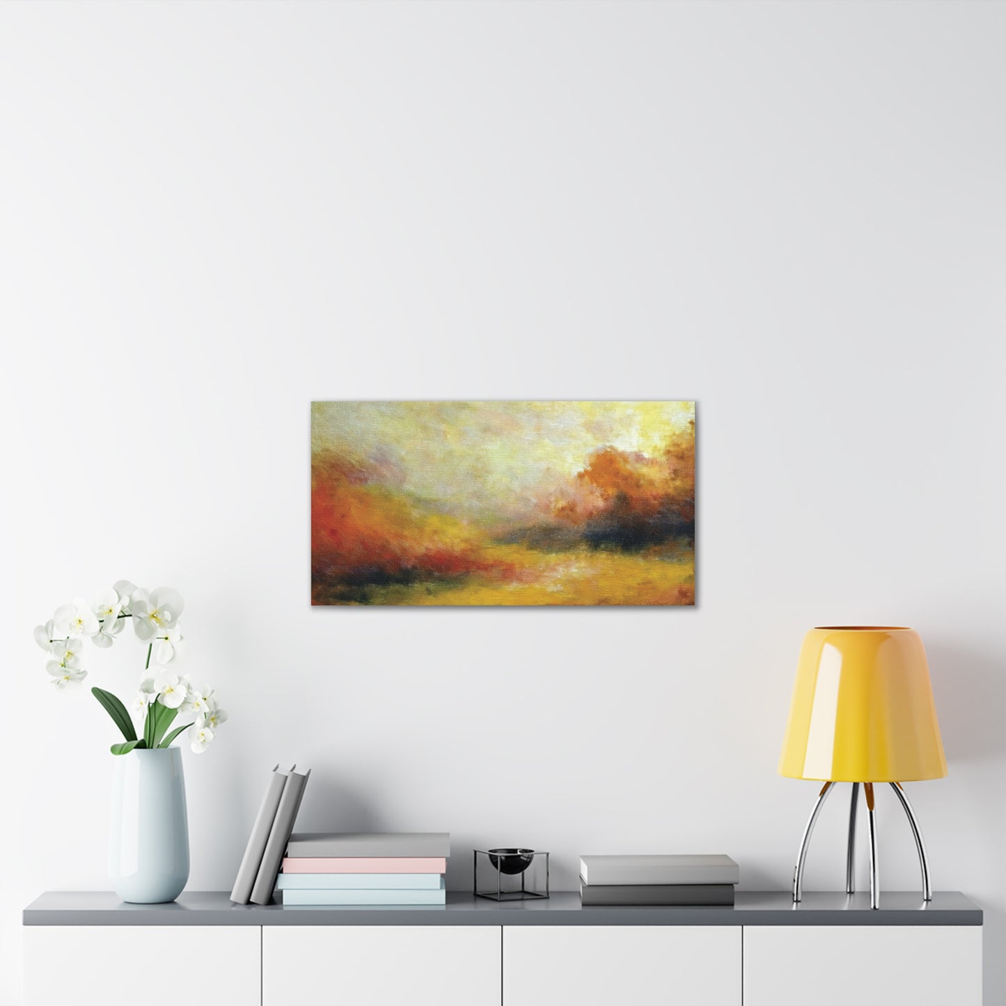 Vibrant Canvas Art Print, Stretched Wall Decor for Living Room, Abstract Landscape Artwork, Home Decoration, Gift for Art Lovers