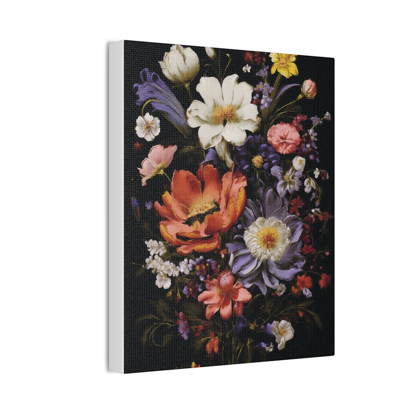 Floral Canvas Art Print, Vibrant Flower Wall Decor, Botanical Artwork, Home Decoration, Gift for Art Lovers