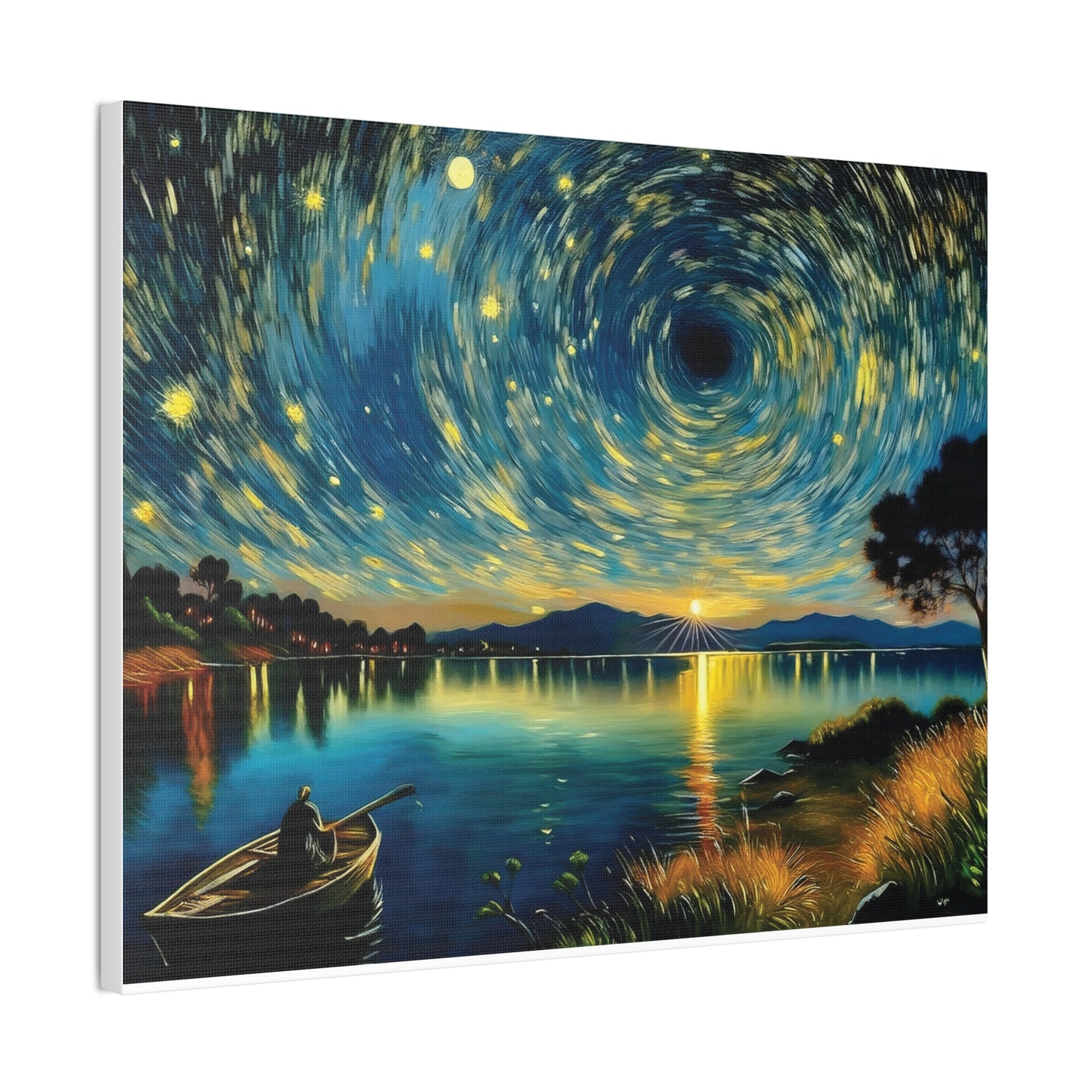Starry Night Canvas Art - Stunning Wall Decor, Perfect Gift for Home, Office, Art Lovers, Night Sky, Space Enthusiasts