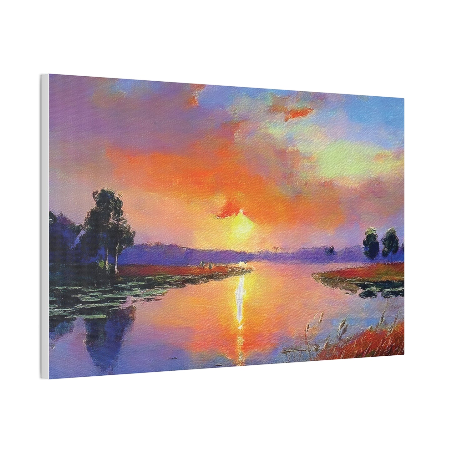 Serene Sunset Canvas Art, Landscape Wall Decor, Nature Lover Gift, Home Wall Art, Tranquil Landscape Painting