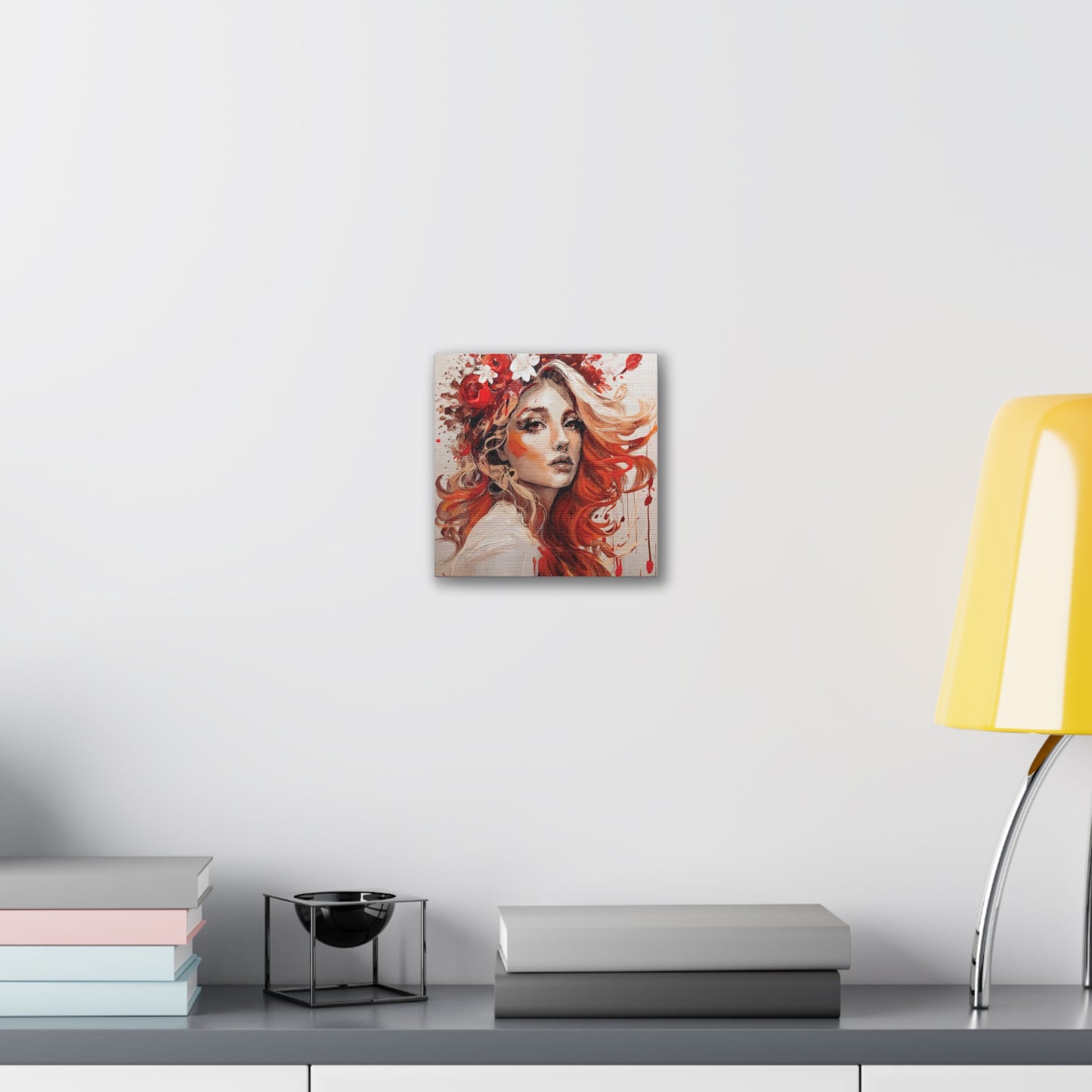 Bohemian Floral Canvas Art Print, Stunning Wall Decor, Gift for Art Lovers, Home Decor, Boho Style, Flower Girl Portrait