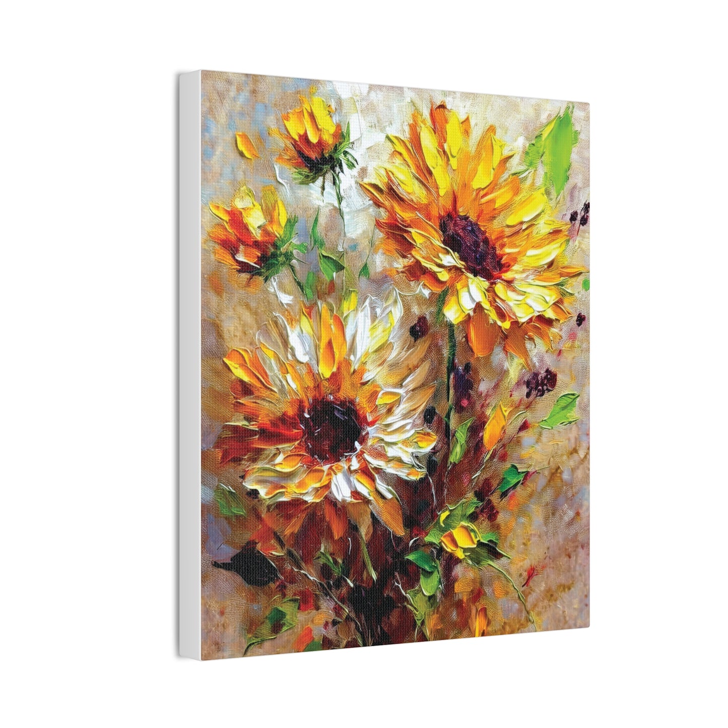 Vibrant Floral Canvas Art Print, Sunflower Wall Decor, Home Office Decoration, Gift for Nature Lovers, Brighten Your Space
