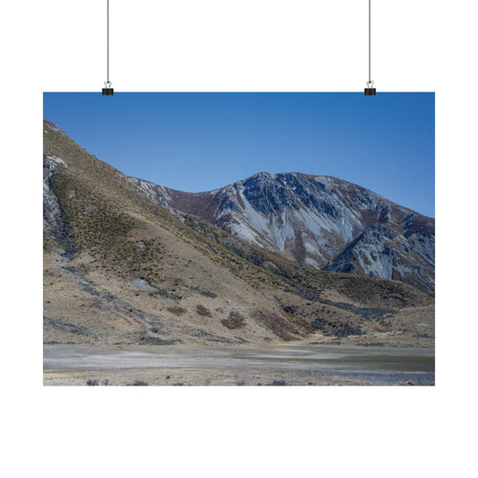 Satin Poster - Rugged Mountains and Blue Sky Print