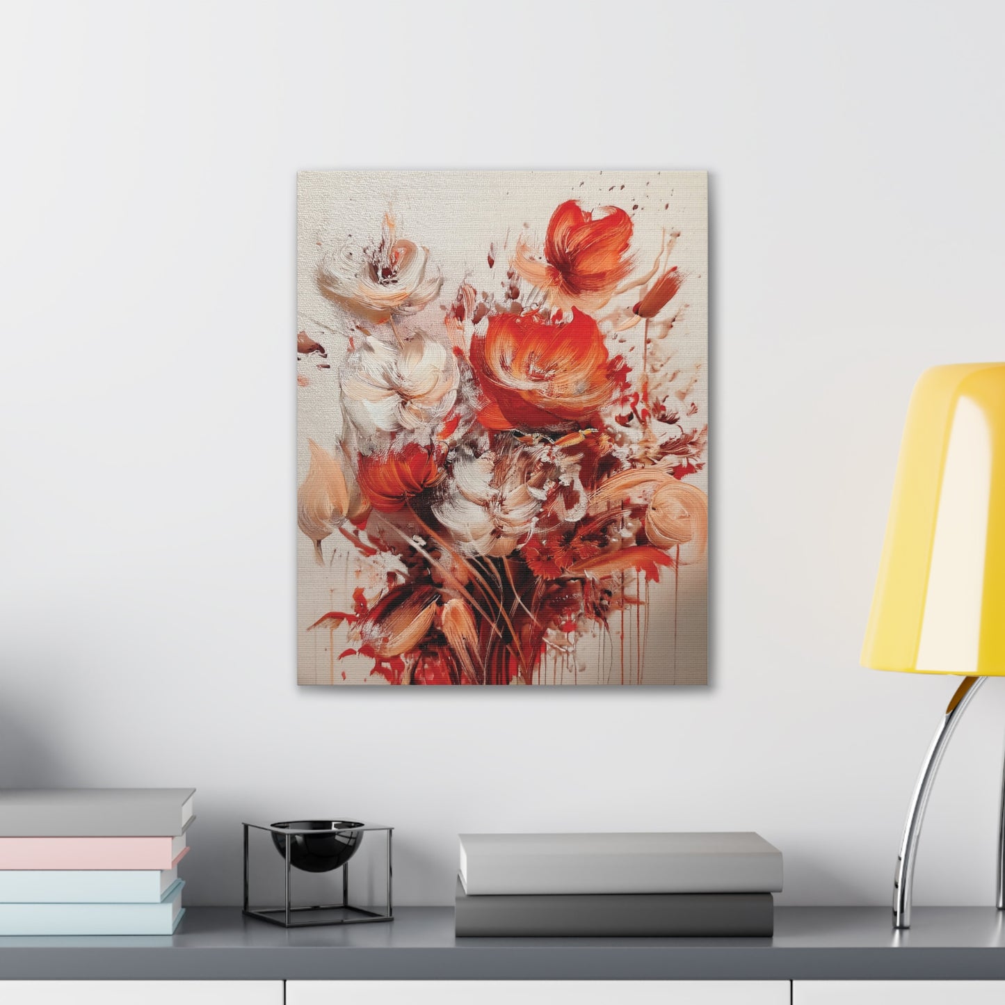 Floral Canvas Wall Art, Vibrant Flower Artwork, Home Decor, Living Room Decor, Gift for Her, Boho Chic Wall Hanging