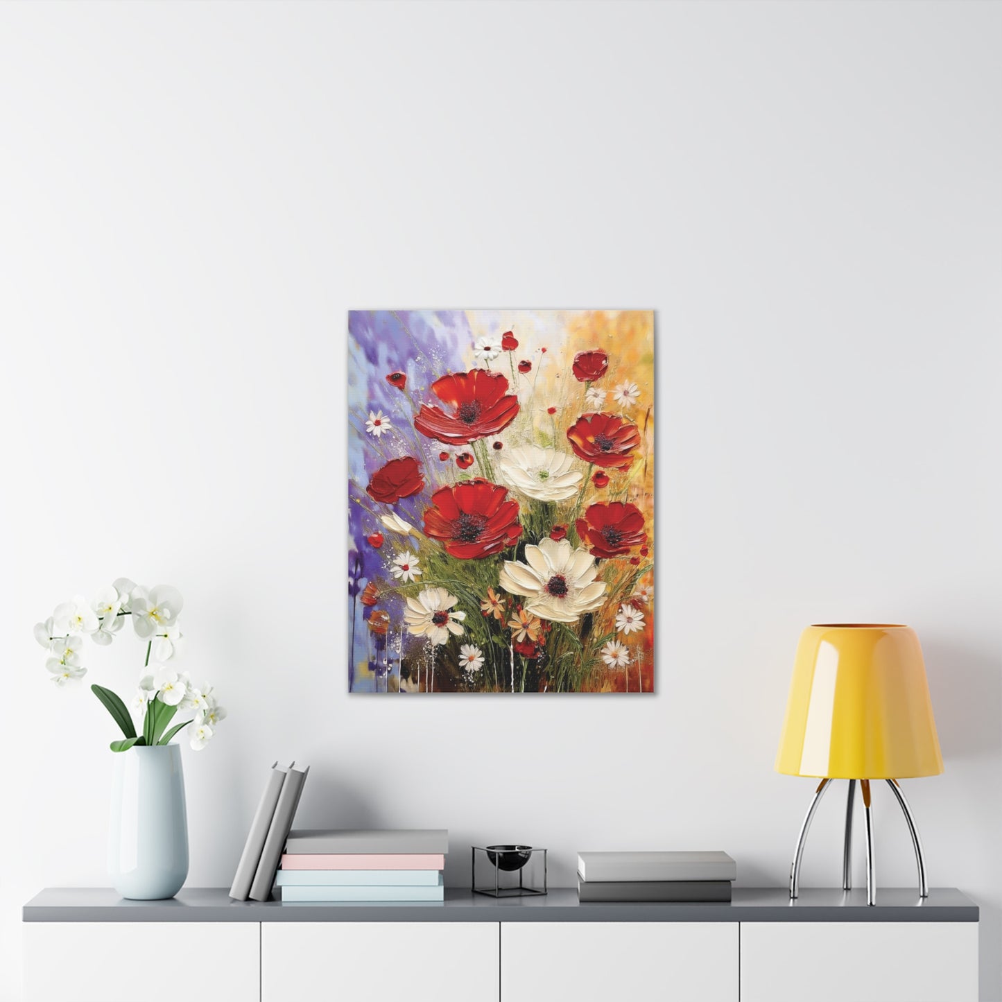 Floral Canvas Wall Art, Home Decor, Flower Painting, Gift for Her, Living Room Decor, Canvas Prints