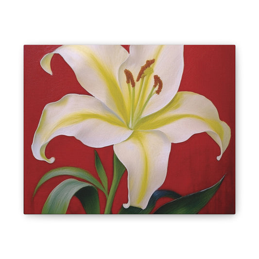 Elegant Floral Canvas Wall Art with Lily Design, Home Decor, Gift for Garden Lovers, Canvas Print, Spring Decor, Nature Wall Art