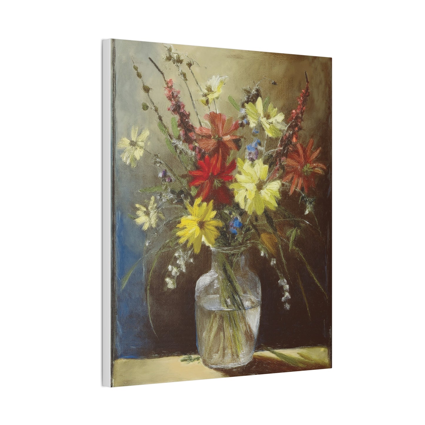 Floral Canvas Art Print, Vibrant Flower Wall Decor, Home Decor, Gift for Garden Lovers, Office Wall Art, Spring Decoration