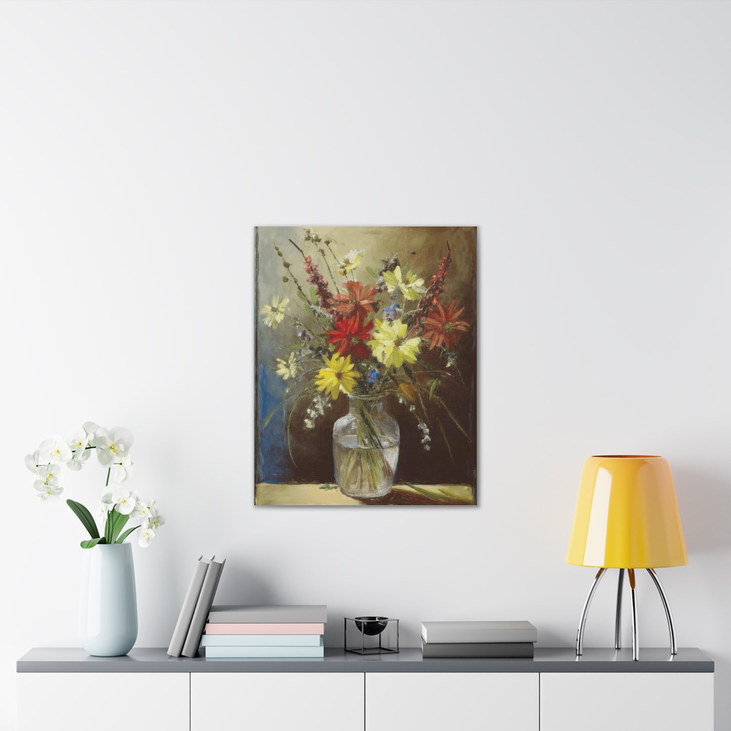 Floral Canvas Art Print, Vibrant Flower Wall Decor, Home Decor, Gift for Garden Lovers, Office Wall Art, Spring Decoration