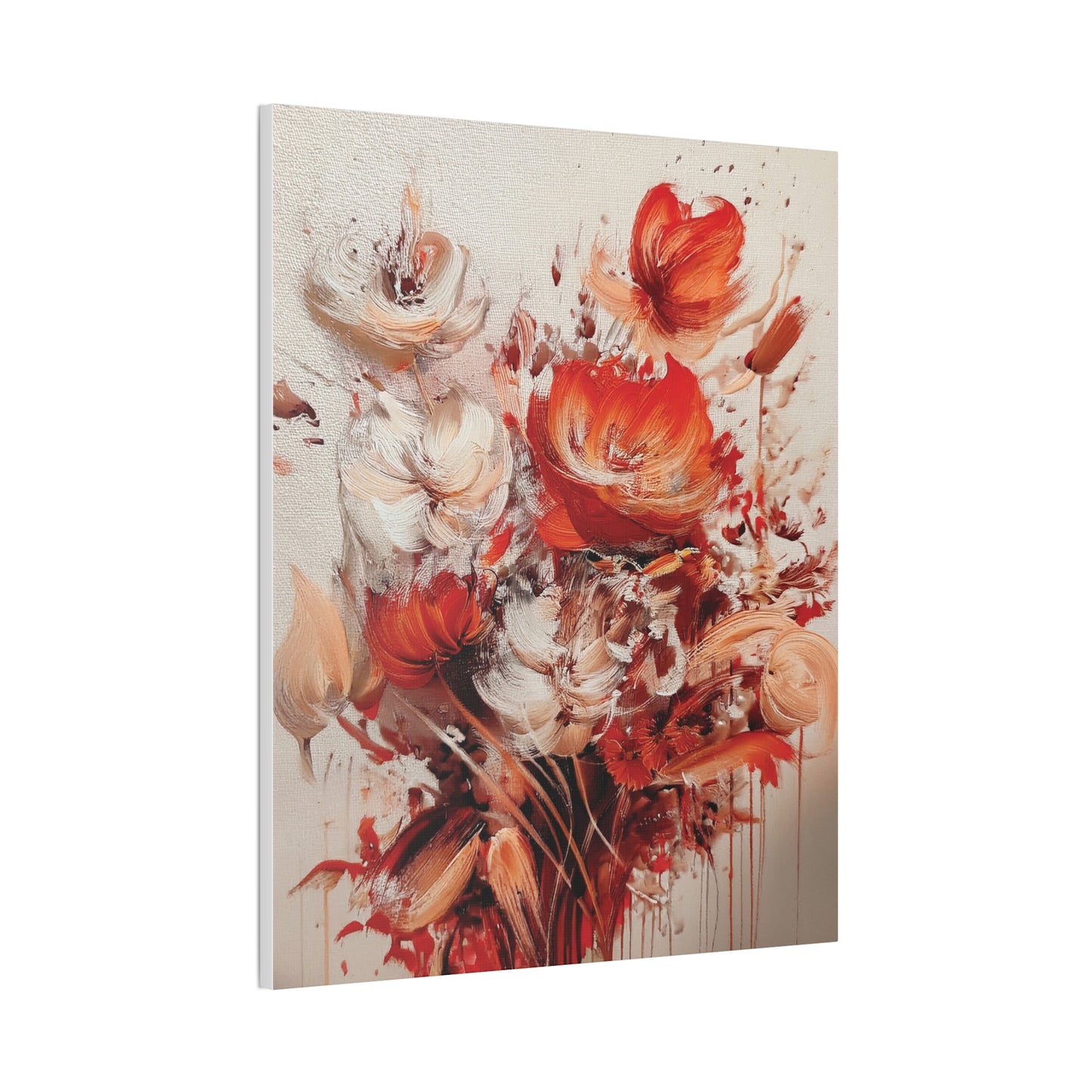Floral Canvas Wall Art, Vibrant Flower Artwork, Home Decor, Living Room Decor, Gift for Her, Boho Chic Wall Hanging