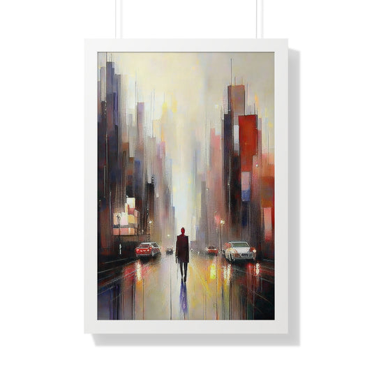 Vertical Poster - Solitude in the Shadows Urban Cityscape Print