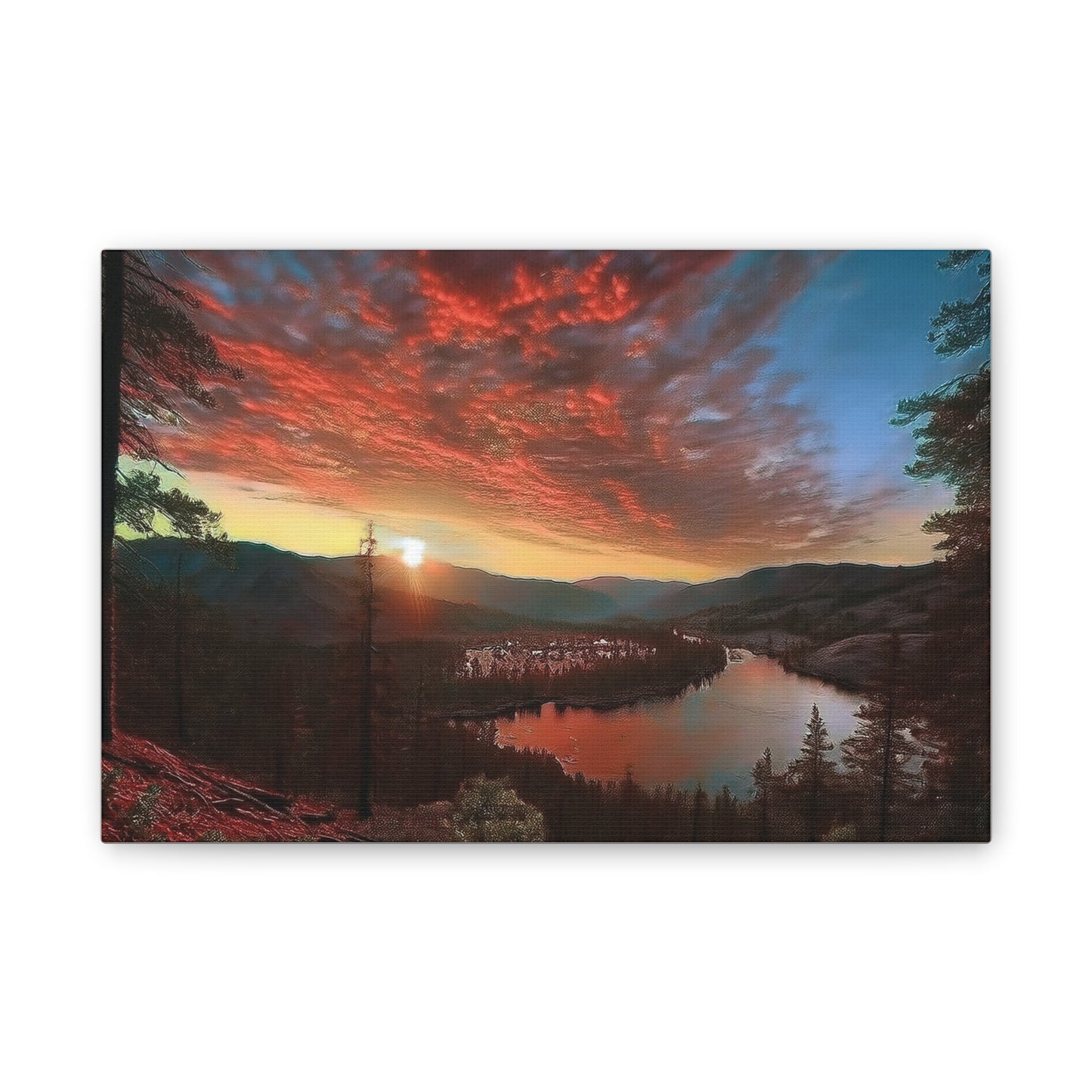 Scenic Canvas Wall Art, Colorful Landscape Print, Nature Decor, Home Wall Hanging, Sunset Photography