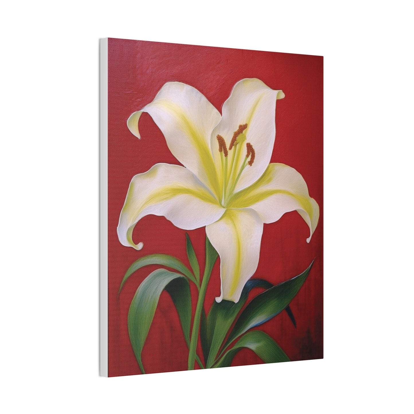 Elegant Floral Canvas Wall Art with Lily Design, Home Decor, Gift for Garden Lovers, Canvas Print, Spring Decor, Nature Wall Art