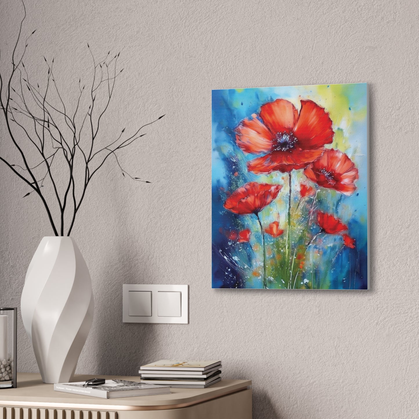Vibrant Floral Canvas Art Print, Home Decor, Wall Hanging, Living Room Decor, Gift for Her