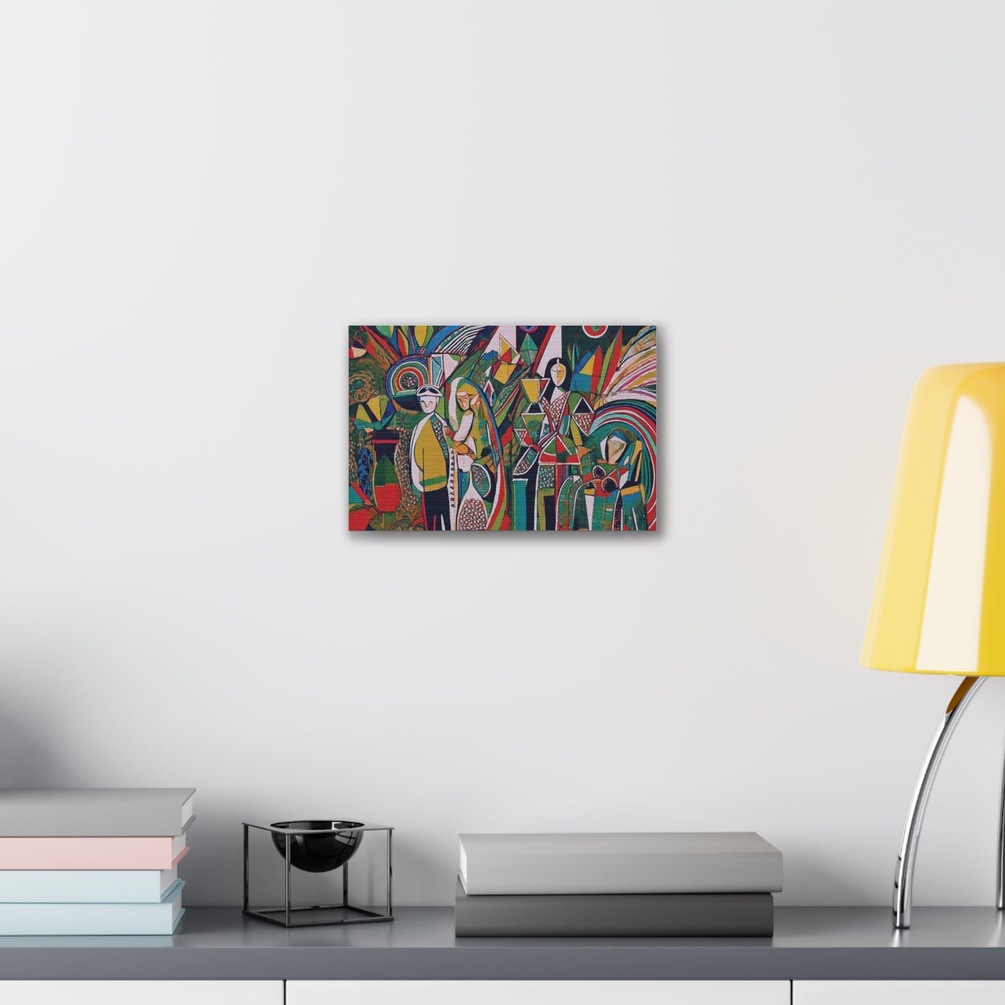 Canvas Print - Colorful Abstract Couple and Lady Standing Away