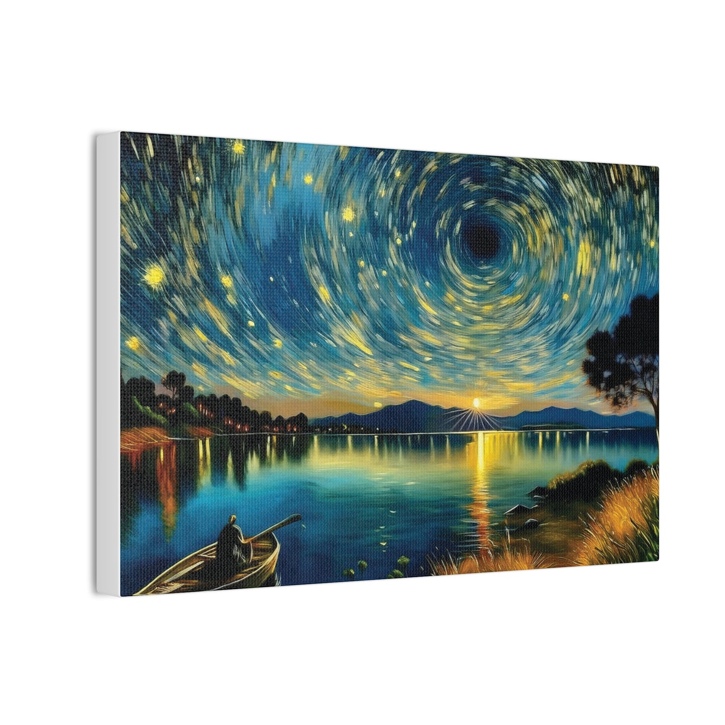 Starry Night Canvas Art - Stunning Wall Decor, Perfect Gift for Home, Office, Art Lovers, Night Sky, Space Enthusiasts