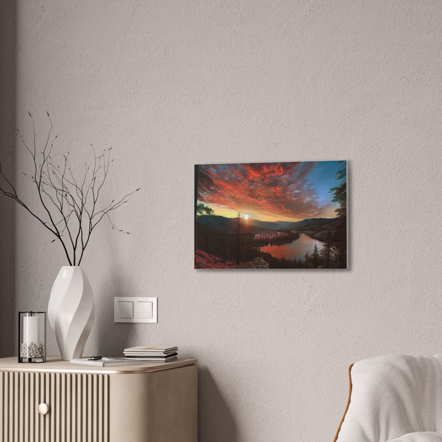 Scenic Canvas Wall Art, Colorful Landscape Print, Nature Decor, Home Wall Hanging, Sunset Photography