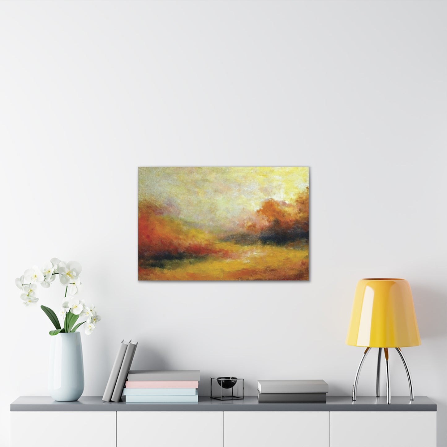Vibrant Canvas Art Print, Stretched Wall Decor for Living Room, Abstract Landscape Artwork, Home Decoration, Gift for Art Lovers