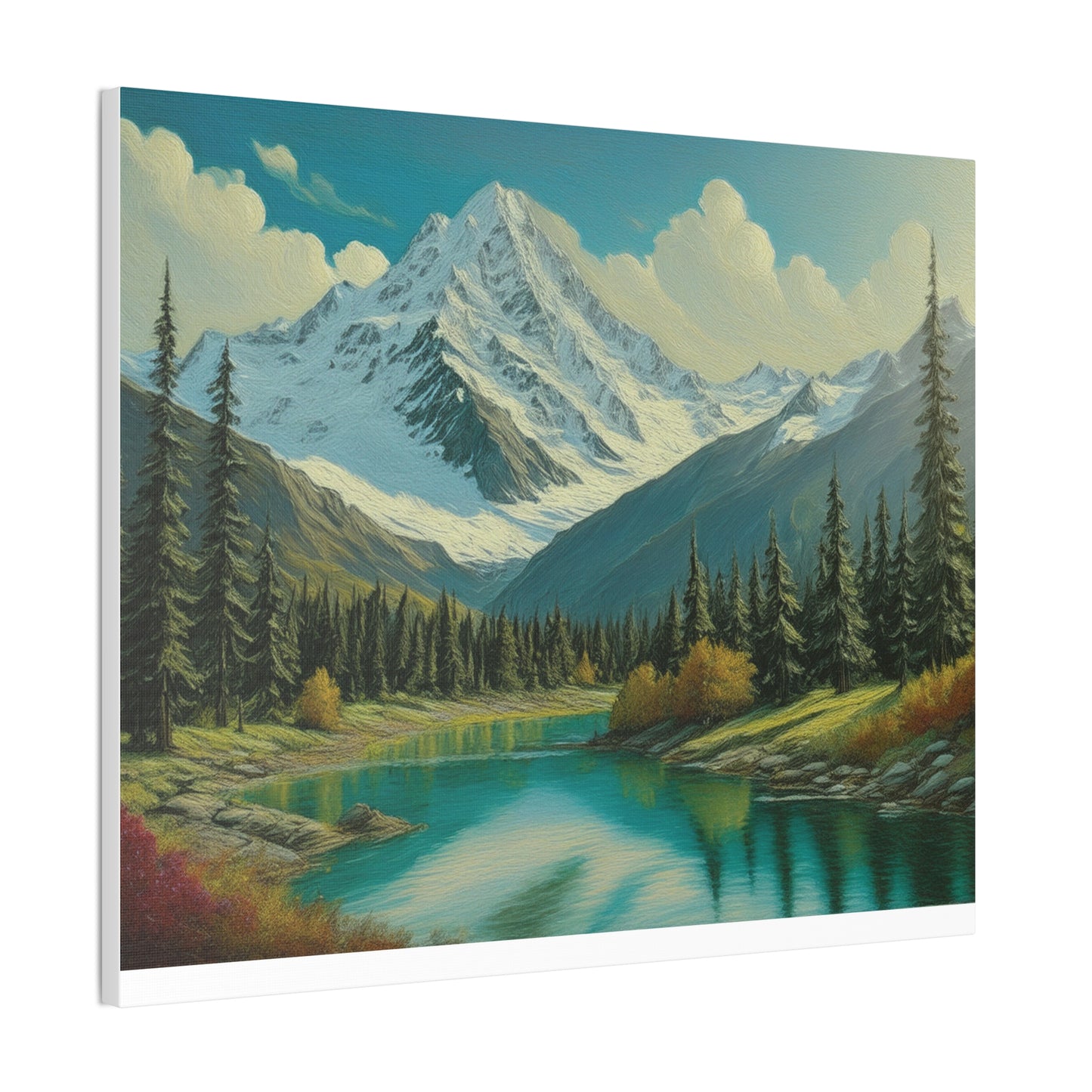 Majestic Mountain Canvas Art Print, Nature Wall Decor, Scenic Landscape Painting, Home Office Wall Art, Gift for Nature Lovers
