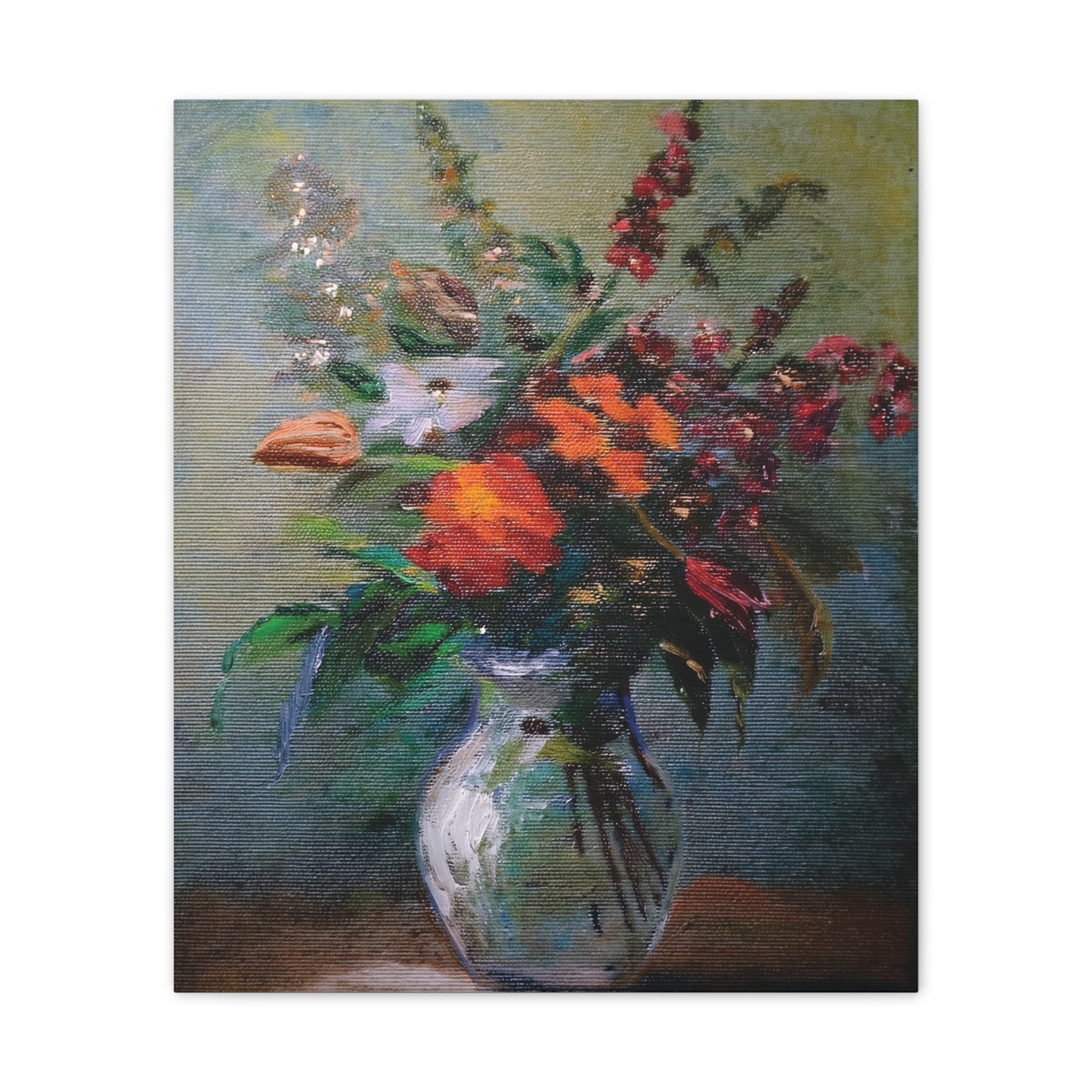 Vibrant Floral Canvas Art Print, Home Decor, Wall Art, Gift for Art Lovers, Modern Decor