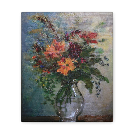 Floral Canvas Wall Art, Vintage Flower Painting, Home Decor, Gift for Her, Living Room Decoration, Art for All Occasions