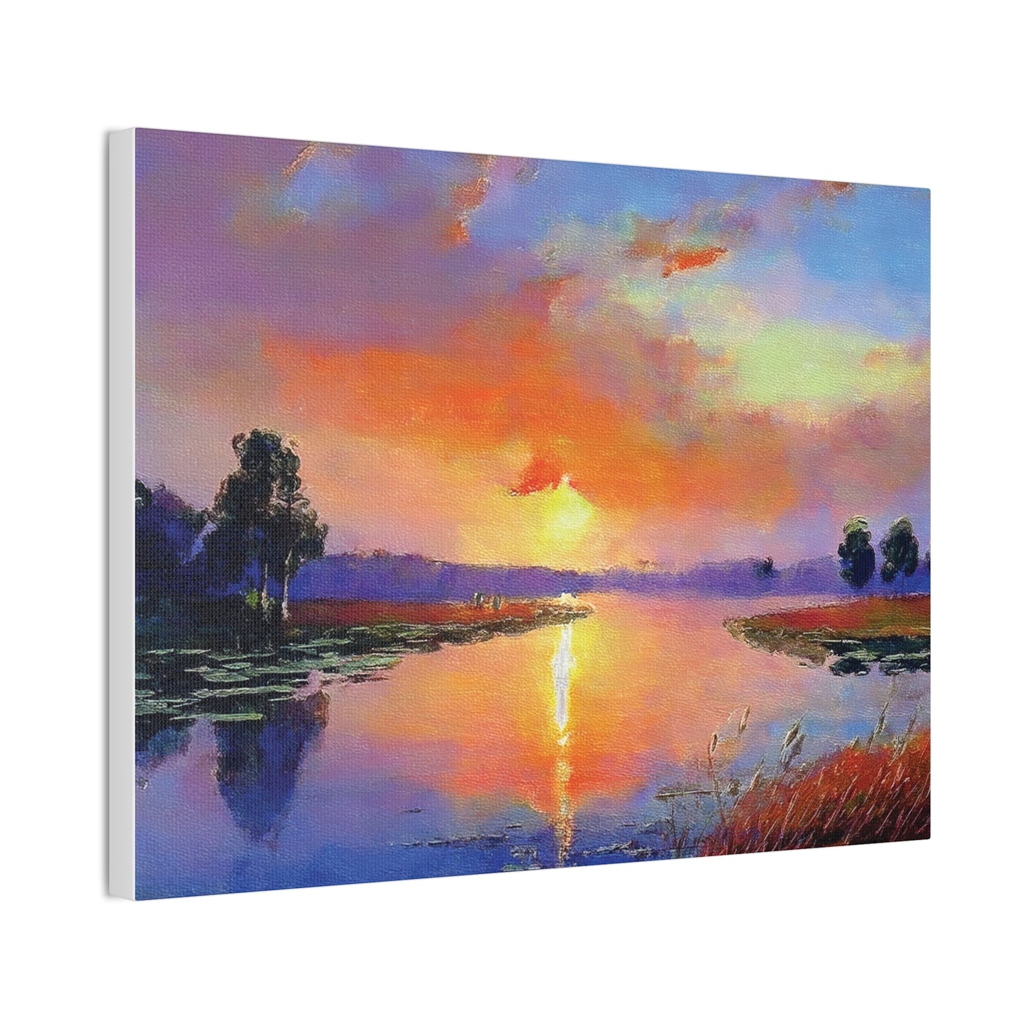 Serene Sunset Canvas Art, Landscape Wall Decor, Nature Lover Gift, Home Wall Art, Tranquil Landscape Painting