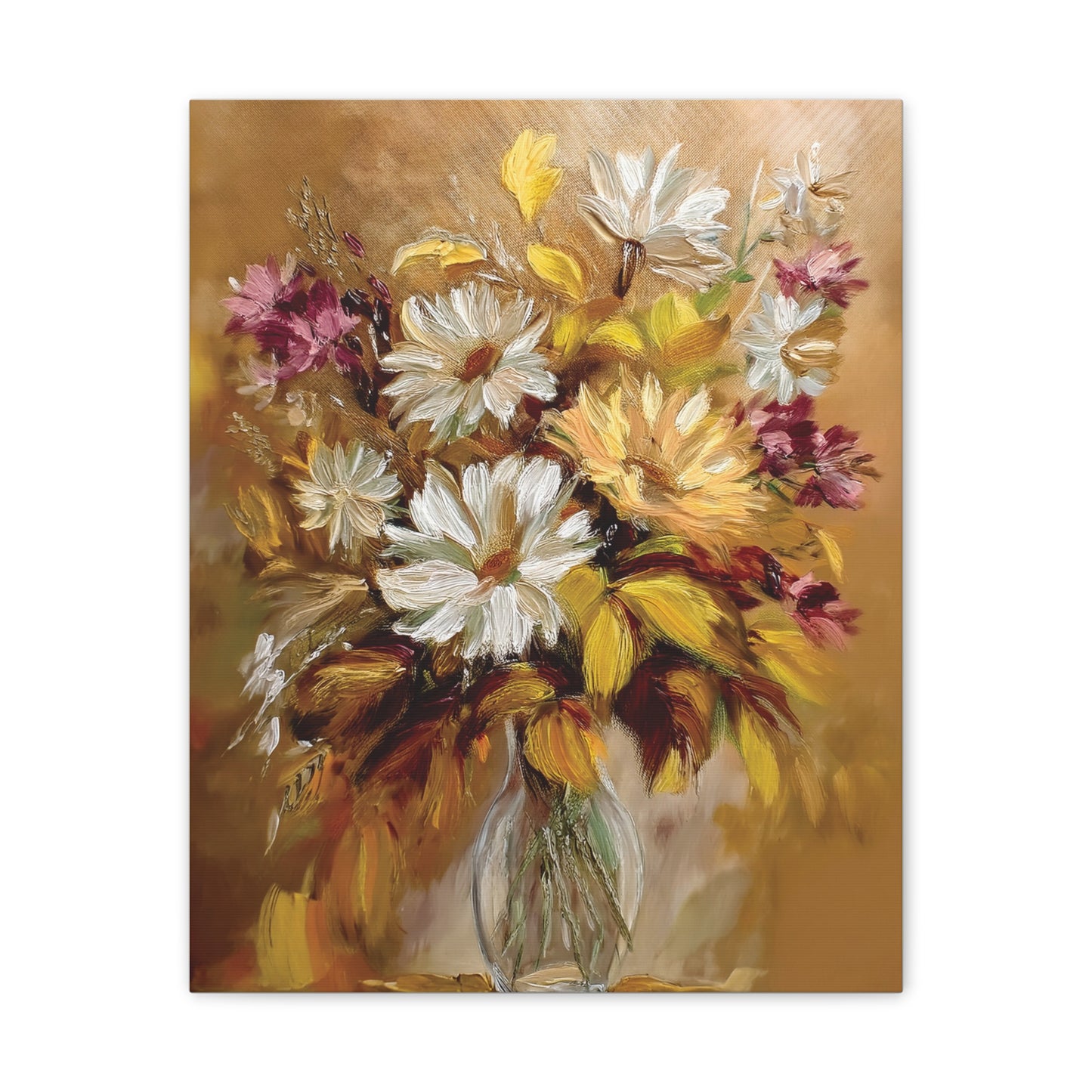 Floral Canvas Art Print, Vivid Flower Painting, Home Decor, Wall Art, Gift for Nature Lovers, Rustic Decor, Mother's Day, Birthday