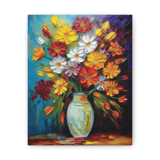 Vibrant Floral Canvas Art | Colorful Flower Wall Decor, Home Gift, Art Print, Spring Decor, Gift for Her, Botanical Artwork