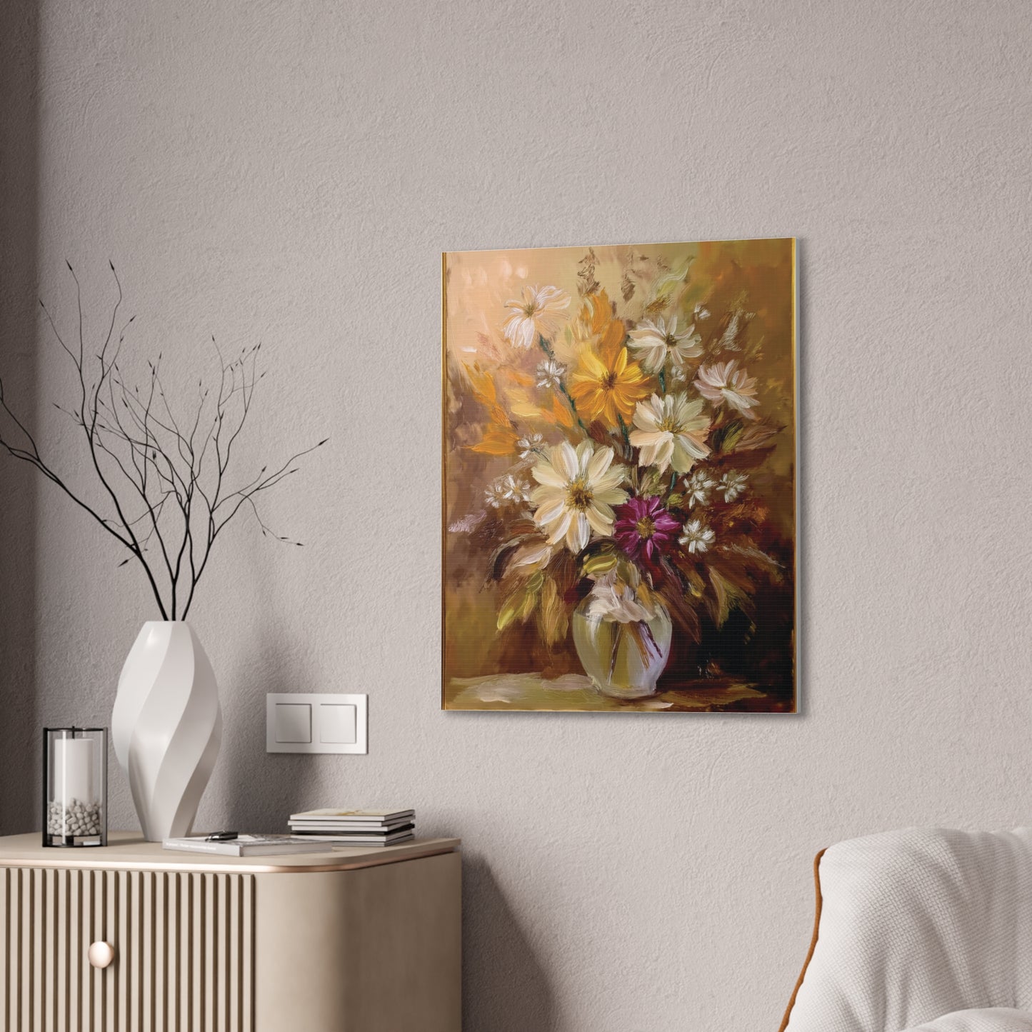Floral Canvas Art Print, Home Decor, Gallery Wall Art, Mother's Day Gift, Vintage Flower Painting, Elegant Wall Decor