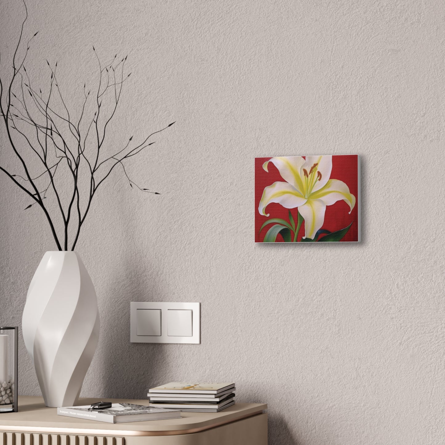 Elegant Floral Canvas Wall Art with Lily Design, Home Decor, Gift for Garden Lovers, Canvas Print, Spring Decor, Nature Wall Art