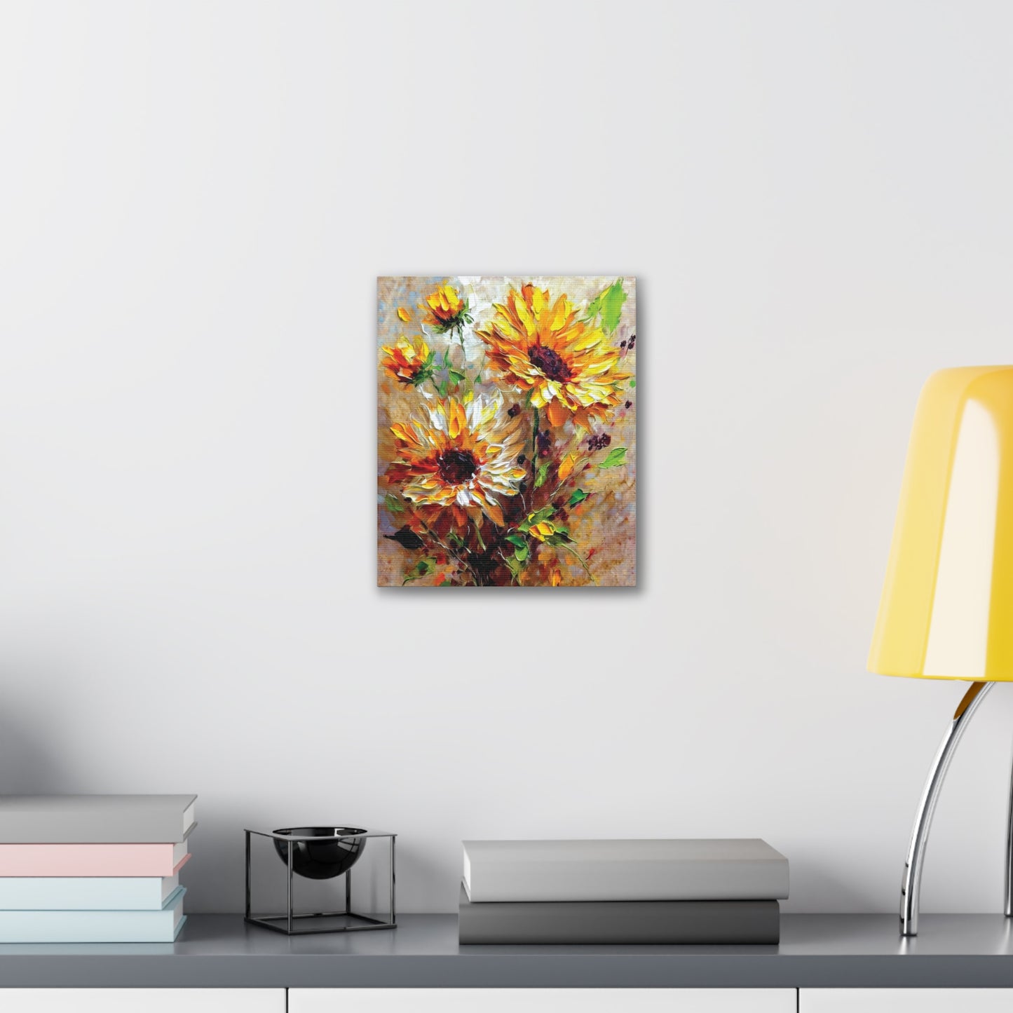 Vibrant Floral Canvas Art Print, Sunflower Wall Decor, Home Office Decoration, Gift for Nature Lovers, Brighten Your Space