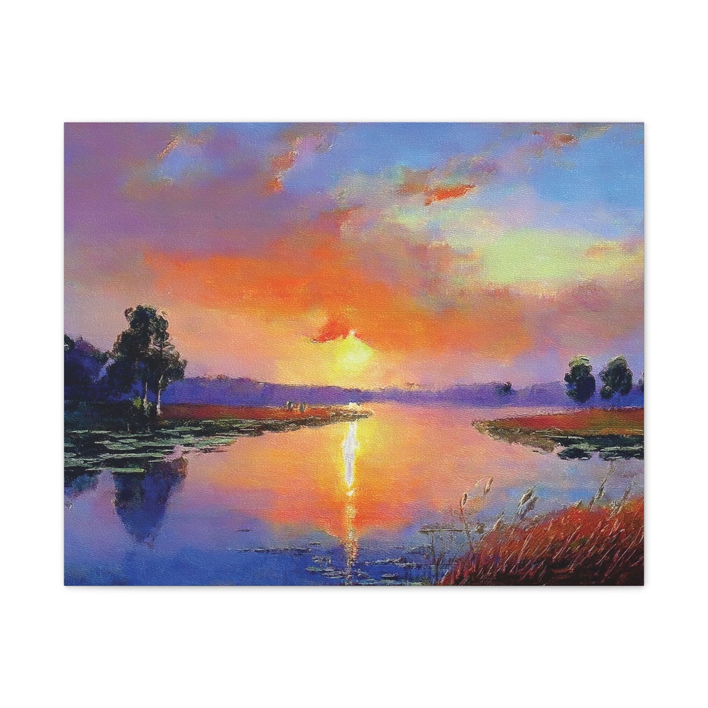 Serene Sunset Canvas Art, Landscape Wall Decor, Nature Lover Gift, Home Wall Art, Tranquil Landscape Painting