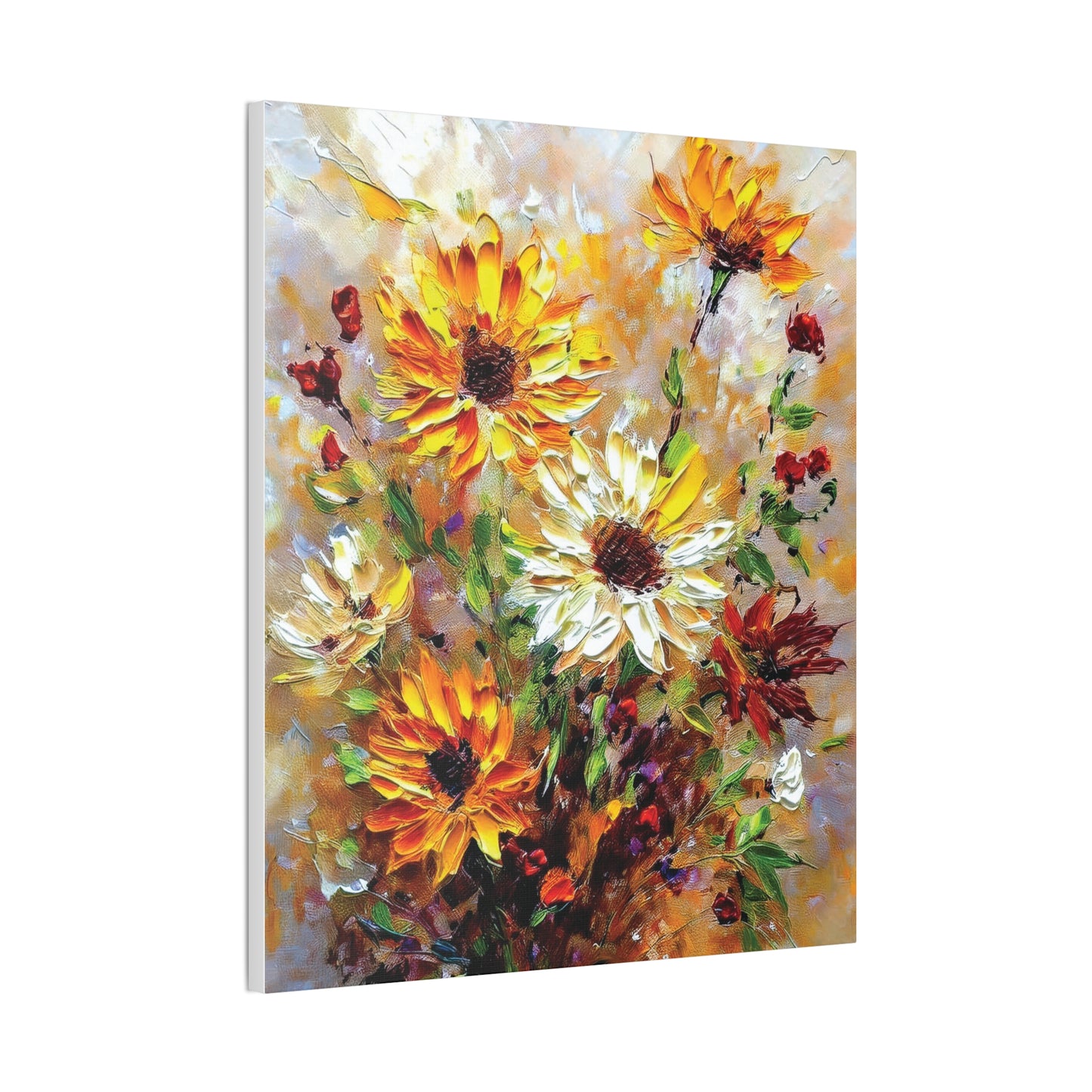 Floral Canvas Art Print, Vibrant Flower Wall Decor, Home Decoration, Gift for Garden Lovers, Brighten Your Space