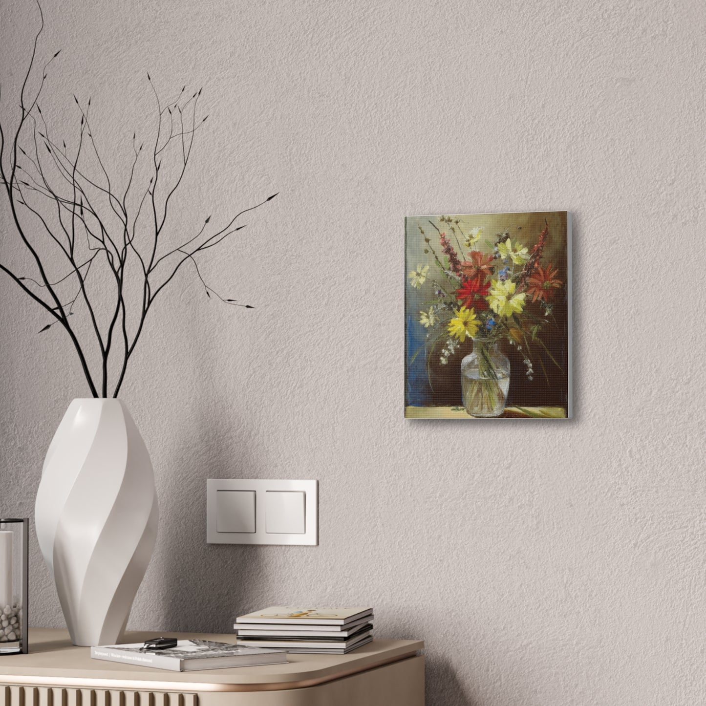 Floral Canvas Art Print, Vibrant Flower Wall Decor, Home Decor, Gift for Garden Lovers, Office Wall Art, Spring Decoration