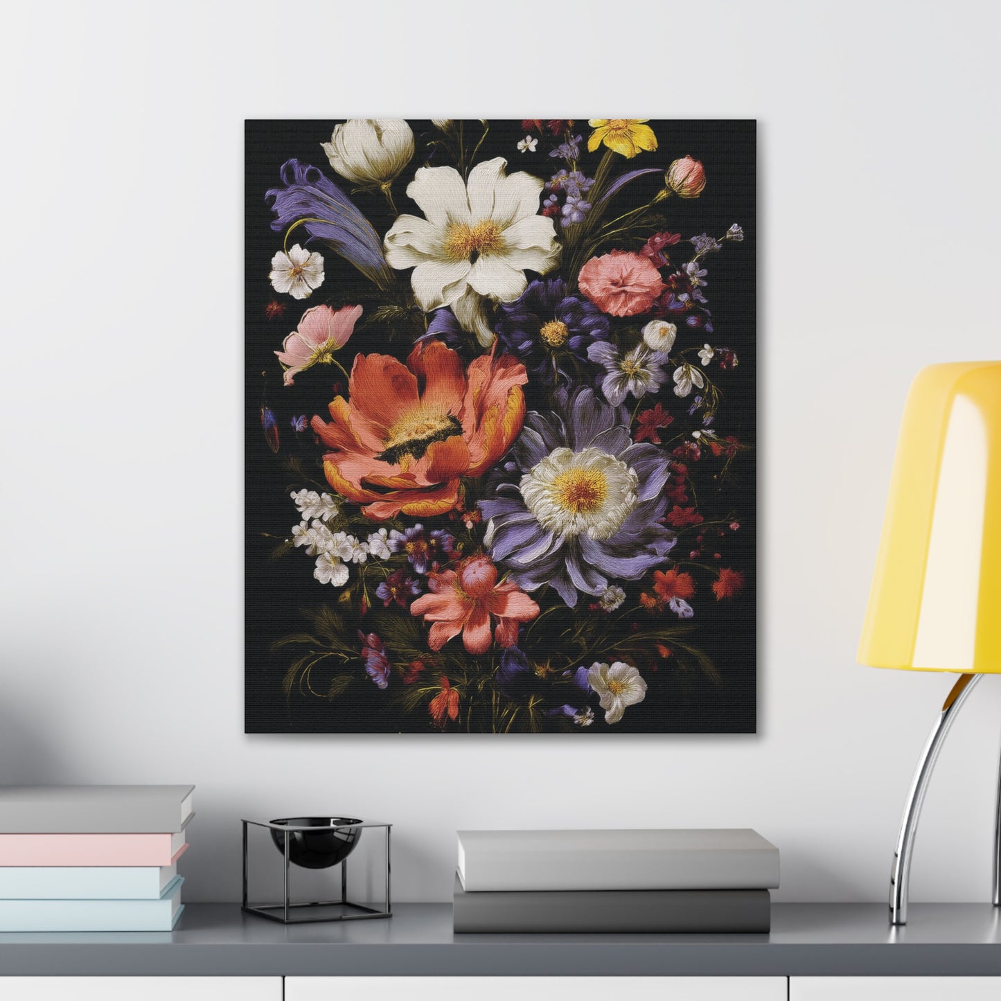 Floral Canvas Art Print, Vibrant Flower Wall Decor, Botanical Artwork, Home Decoration, Gift for Art Lovers