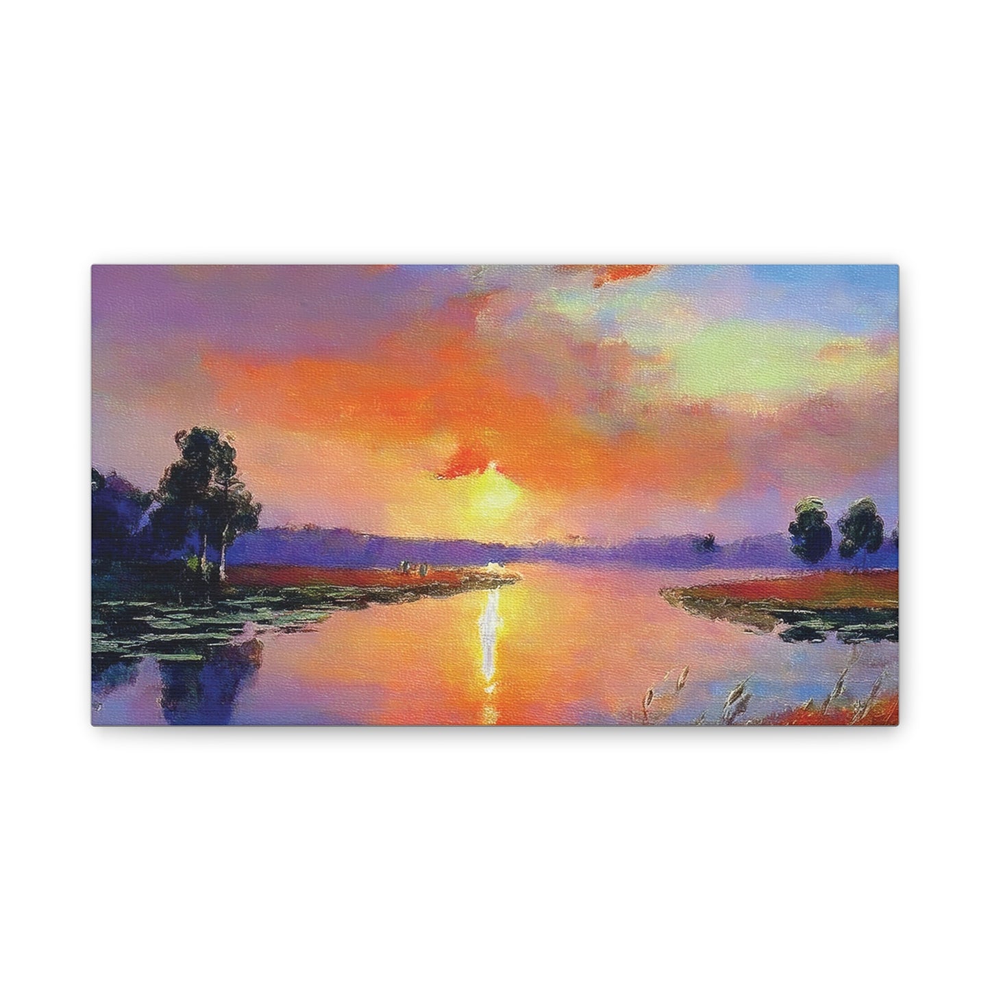 Serene Sunset Canvas Art, Landscape Wall Decor, Nature Lover Gift, Home Wall Art, Tranquil Landscape Painting