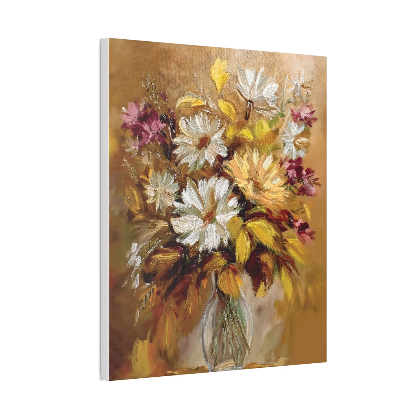 Floral Canvas Art Print, Vivid Flower Painting, Home Decor, Wall Art, Gift for Nature Lovers, Rustic Decor, Mother's Day, Birthday
